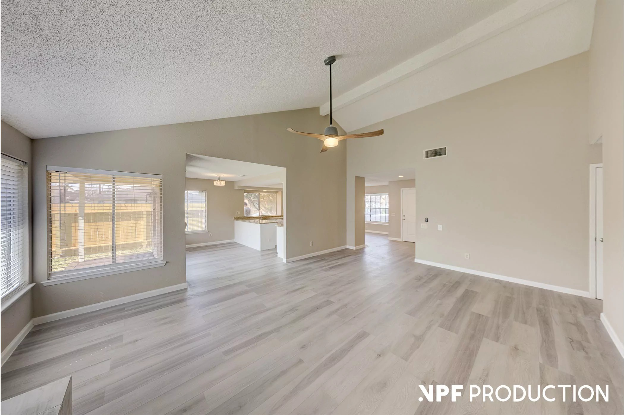 Living Room virtual staging before and after